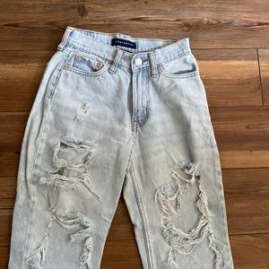Aeropostale Ripped Mom Jeans Light Washed